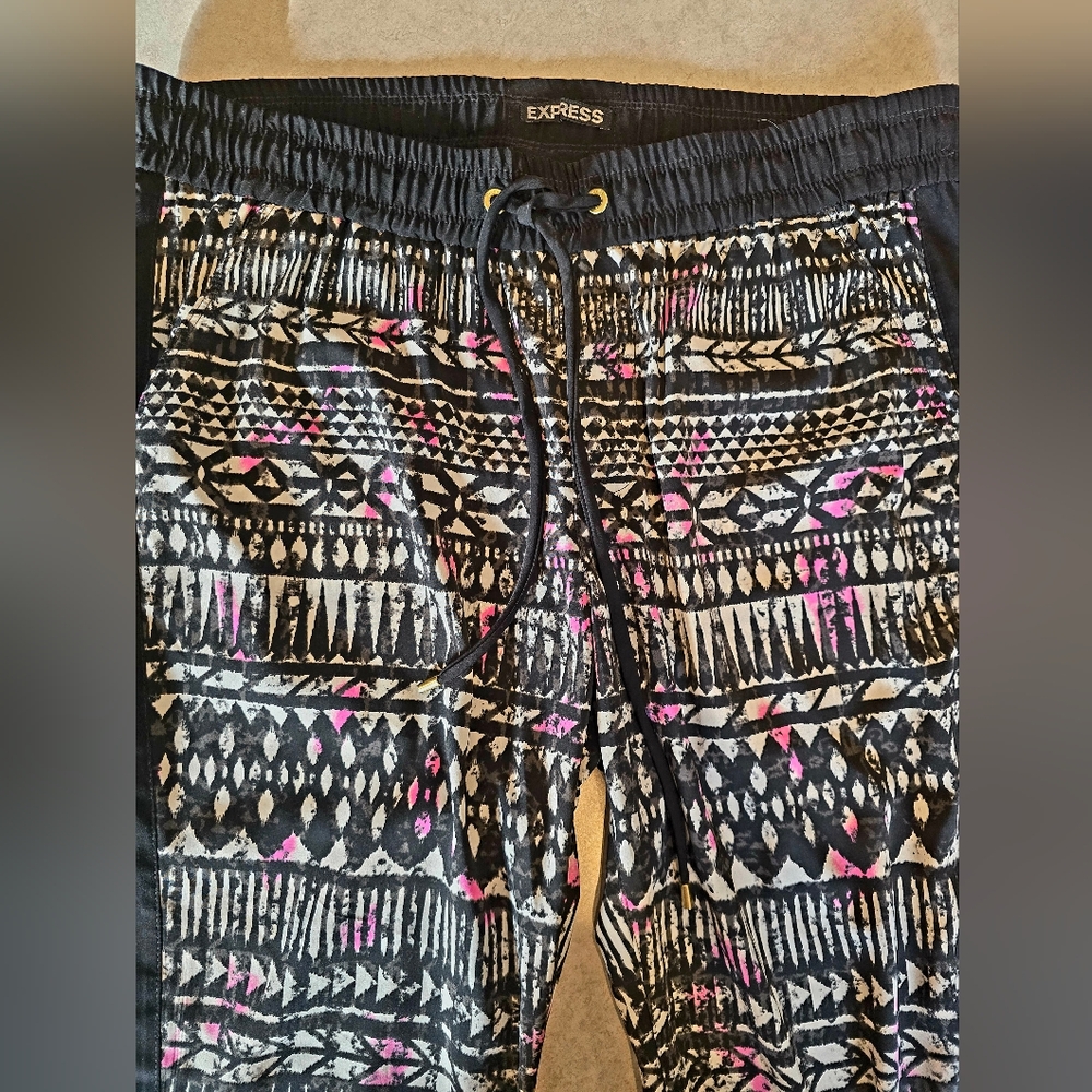 Express Tribal Patterned Draw String Jogger Pant … - image 4